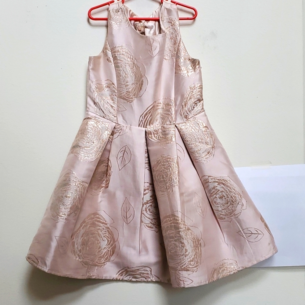 Dress blush with rose gold flowers